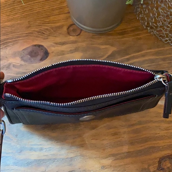 Coach Leather Wristlet-Black - Picture 4 of 7